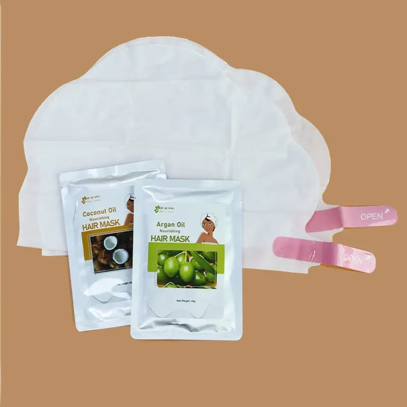 Tragbare Hutform Vegan Coconut Oil Arganöl Keratin Hair Sheet Mask