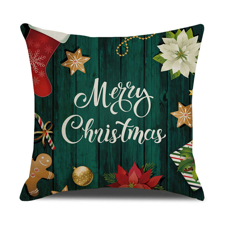 Factory Direct Sale Nordic Home Pillow Custom Snowflake Elk Christmas Tree Digital Printing Cushion Cover