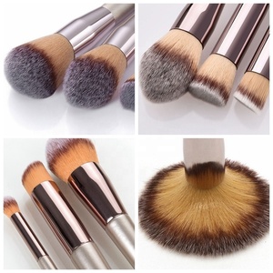 Özel etiket özel Logo vakıf toz fırçalar 1 4 10 14 18 20 adet ahşap saplı yüz şampanya kozmetik fırça yapmak için - Product Image 5
