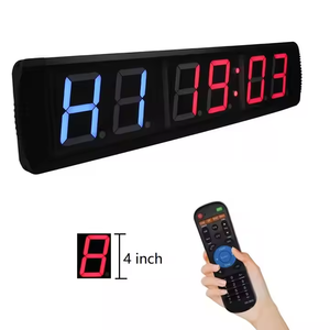 Portatile 4 pollici blu rosso LED conto alla rovescia Fitness intervallo Timer grande Display digitale Home palestra allenamento orologio veloce - Product Image 2