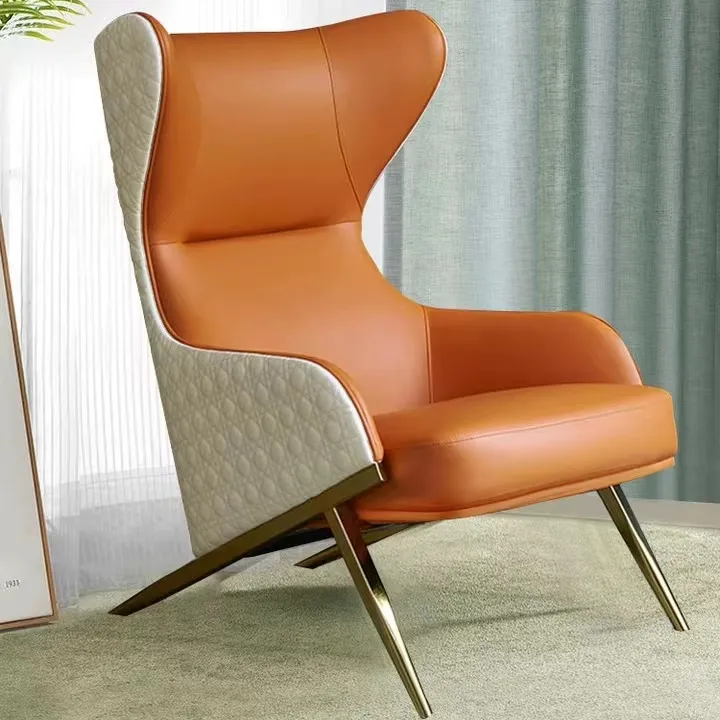 Cadeira de braço com pernas de metal, cadeira moderna de braço de luxo alta da sala de estar com pernas de metal para venda