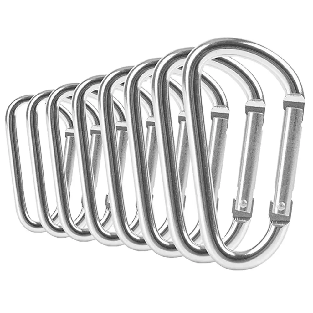 Tùy chỉnh màu sắc hợp kim nhôm Carabiner số 5 D hình dạng Carabiner móc ngoài trời khóa dẫn ánh sáng Khóa hành lý mùa xuân móc