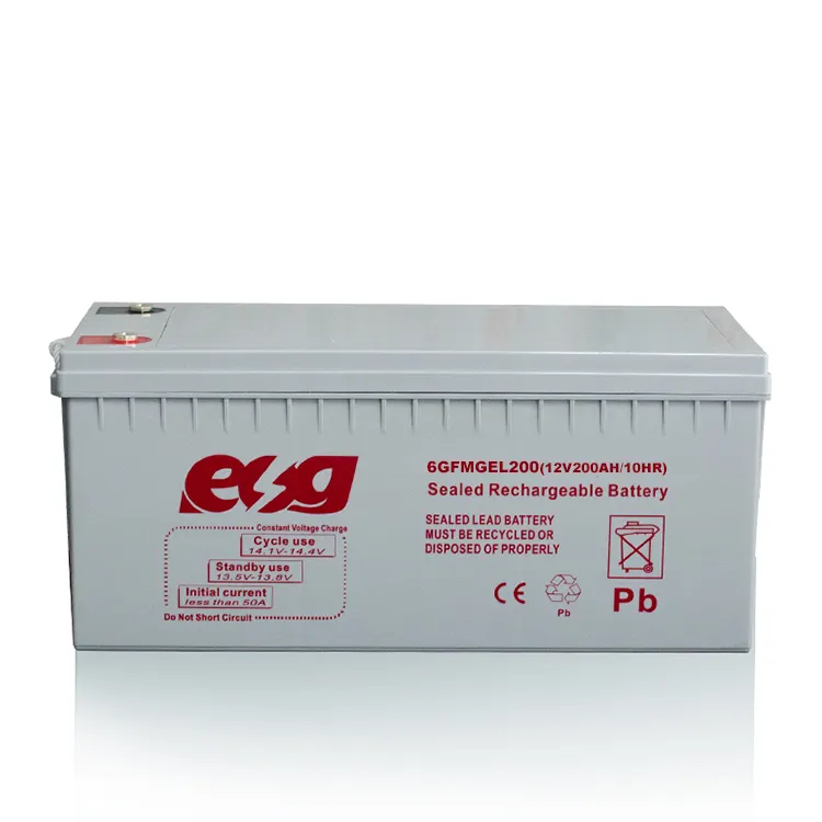 Esg แบตเตอรี่ตะกั่วกรดพลังงานแสงอาทิตย์250ah 200ah 150ah 100AH 12V VRLA