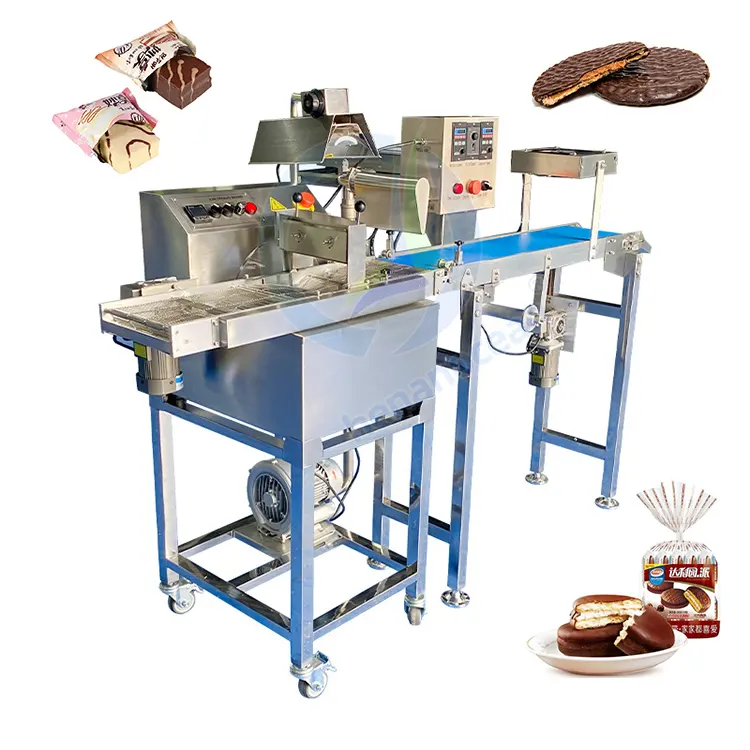 Çikolata kaplama makinesi çikolata şeker kaplama makineleri üretim hattı çikolata kaplama makinesi bisküvi için