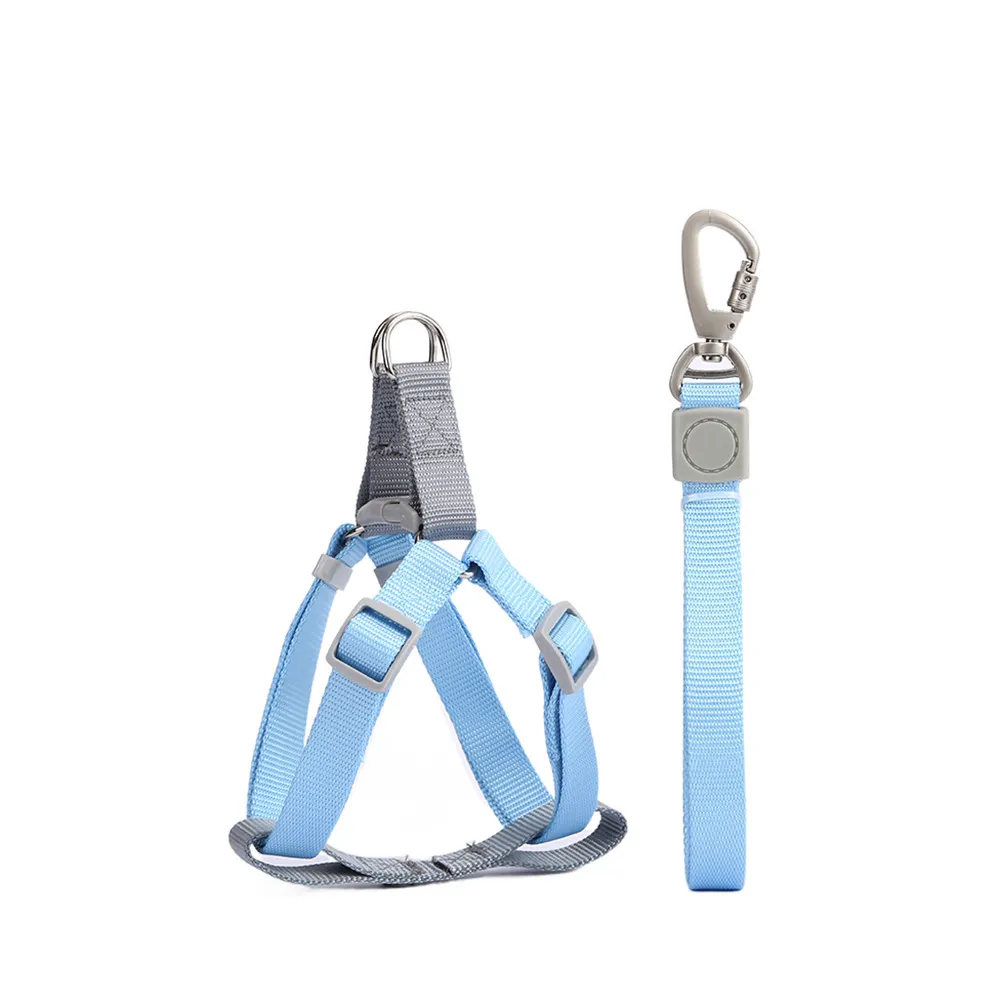 Manufacturer Wholesale Multi-colors Adjustable Nylon Dog Harness Leash set