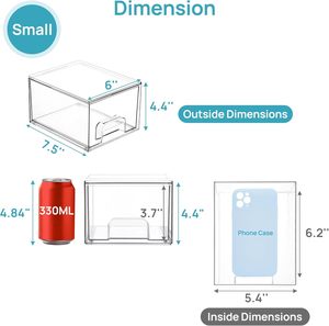 Trong suốt nhỏ Stackable lưu trữ ngăn kéo, <span class=keywords><strong>Acrylic</strong></span> phòng tắm trang điểm tổ chức, nhựa hộp lưu trữ - Product Image 2