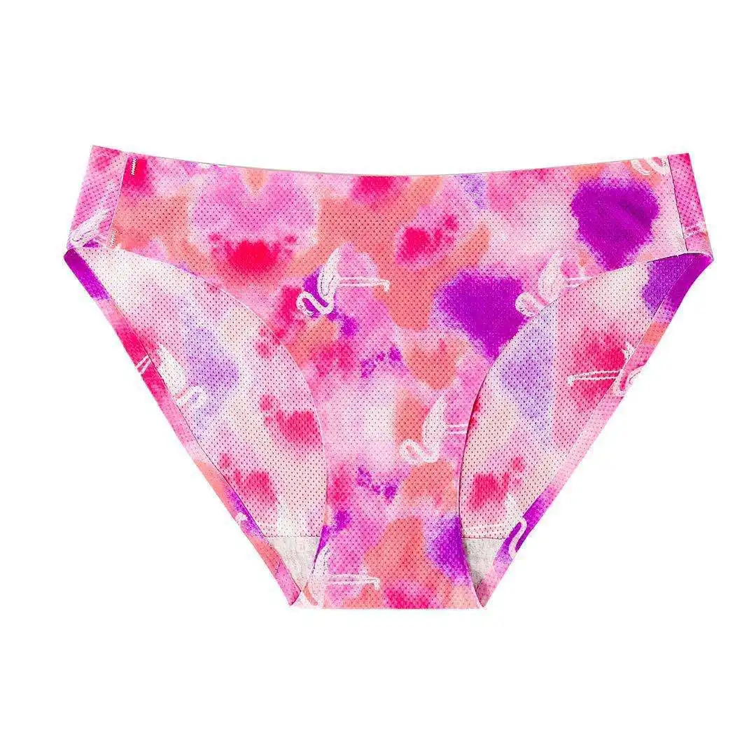 Calzoncillos de cintura baja sin rastro para mujer, ropa interior invisible para mujer, ropa interior sexy para mujer, bragas sin costuras teñidas con lazo