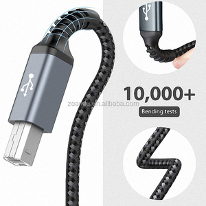 高品质USB 2.0尼龙电缆聚氯乙烯b型扫描仪打印机电缆编织电脑耳机高速充电兼容 - Product Image 3