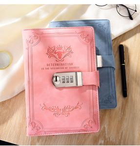 A5 200 páginas libro de contraseñas Retro con cerradura diario engrosado creativo libro de mano estudiante Bloc de notas papelería cuadernos - Product Image 3