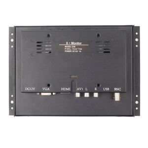 Marco abierto 8 pulgadas cuadrado pantalla industrial monitor montaje caja de metal BNC VGA AV entrada LCD Monitor para cámara