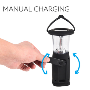 SOLAR & DYNAMO Có Thể Sạc Lại Với Móc Áo Và Lớp Phủ Cao Su Của Đèn Lồng Cắm Trại 6LED - Product Image 4