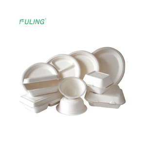 % 100% compostable 9 10 inç yuvarlak ağır hizmet plakaları 3 bölmeli çevre dostu tek kullanımlık şeker kamışı kağıt tabaklar