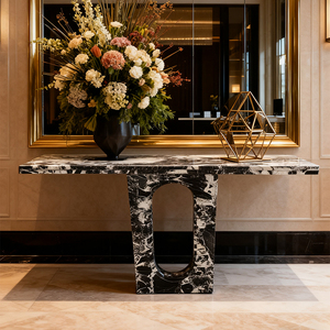 Tùy Chỉnh Hiện Đại Minimalism Sang Trọng Lối Vào Đồ Nội Thất Bằng Đá Cẩm Thạch Lối Vào Bảng Màu Đen Tự Nhiên Bằng Đá Cẩm Thạch Bảng Điều Khiển - Product Image 1