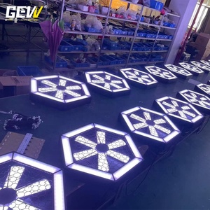 Gevv ไฟแบ็คดรอปฉากหลังติดล้อพัดลม3-in-1, พัดลม RGB ไฟ LED พื้นหลังติดผนังไฟหมุนได้พัดลมสำหรับดิสโก้คลับปาร์ตี้ - Product Image 5
