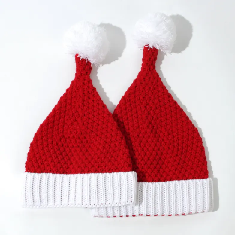 سانتا عيد الميلاد حفلة عيد الميلاد قبعة جوارب حمراء محبوك للنساء البالغات الرجال