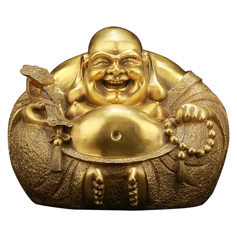 ドロップシップ仏教布袋仏アンティーク真鍮像パトゥン仏マイトレヤ像