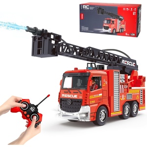 YX şarj edilebilir uzaktan kumanda oyuncak itfaiye kamyonu 1:20 ölçekli yangın söndürme araç püskürtme su özelliği elektrik güç şarj - Product Image 1