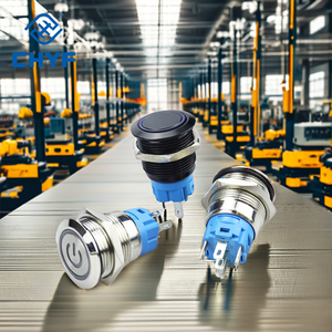 CHYF paslanmaz çelik basmalı düğme anahtarı 16/19/22/25mm su geçirmez düz LED ışık mandallama an IP67 araba motoru için güç 220V - Product Image 1