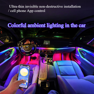 RGB araba Interior18-in-1 ortam LED ışık araba iç akrilik Fiber optik şeritler için akış kovalayan etkisi ile Tesla/BMW - Product Image 5