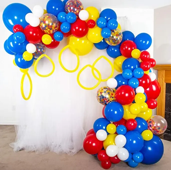 Set di palloncini ad arco con ghirlanda di palloncini per feste di compleanno per ragazzi a tema Superman