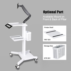 Adjustable Height Desk Lifting Hospital Medical Manual Mobile Computer Workstation <strong>Trolley</strong> - Product Image 5