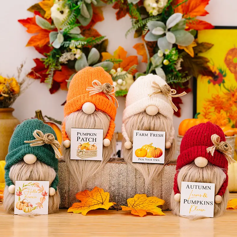 Thanksgiving Day automne Gnome en peluche elfe poupée récolte Festival étreinte citrouille chapeau Rudolph poupée