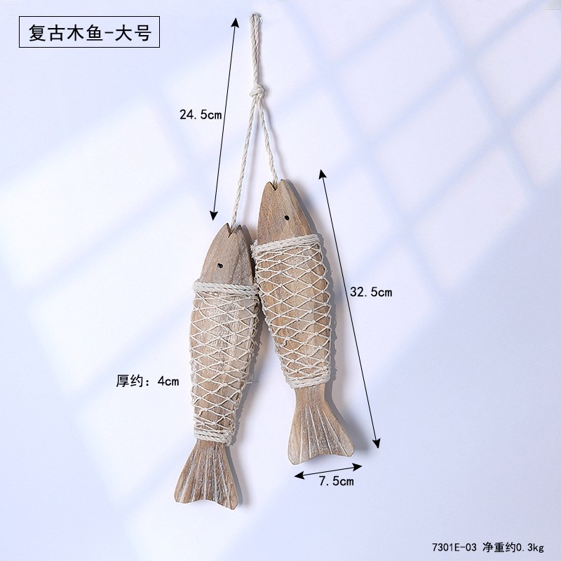 7301E-03 Poisson en bois rétro - Grande taille - 16.05