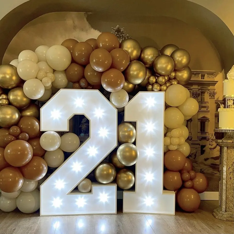 Outdoor 4ft Metal Letters Light up marquee number For Baby Birthday Party Decorations