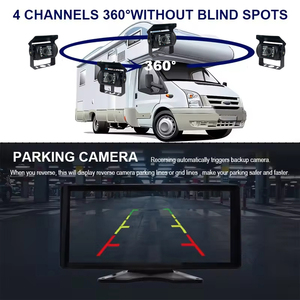 10.36 inch <span class=keywords><strong>4</strong></span>-kênh chia màn hình xe DVR Ghi màn hình AHD đảo ngược máy ảnh cho phía trước phía sau xem ban đêm cho xe tải thương mại - Product Image 3