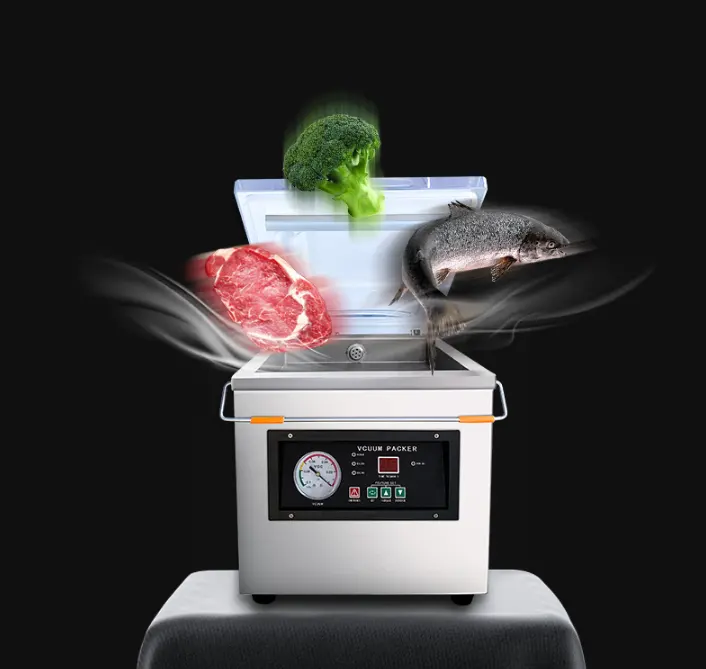 Gıda için masaüstü taze et balık sebze depolama vakum paketleme makineleri vakumlu kızartma makinesi