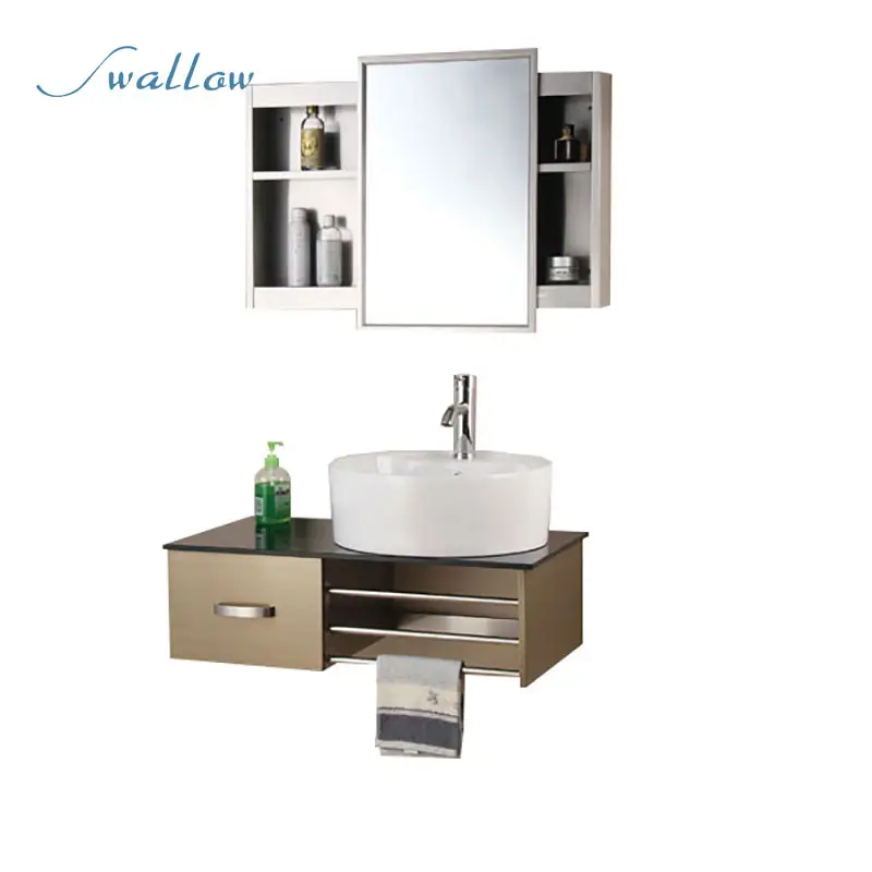 Luxus-Badezimmers chrank aus Edelstahl mit Kosmetik spiegel