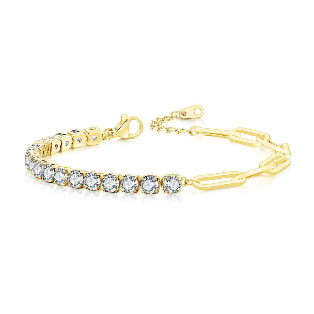 4mm light gold white stone