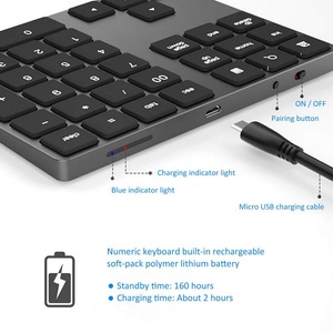 Mini 34Keys Number <strong>Keyboard</strong> Laptop Rechargeable BT3.0 <strong>Keyboard</strong> Calculator Wireless <strong>Numeric</strong> Keypad <strong>Keyboard</strong>