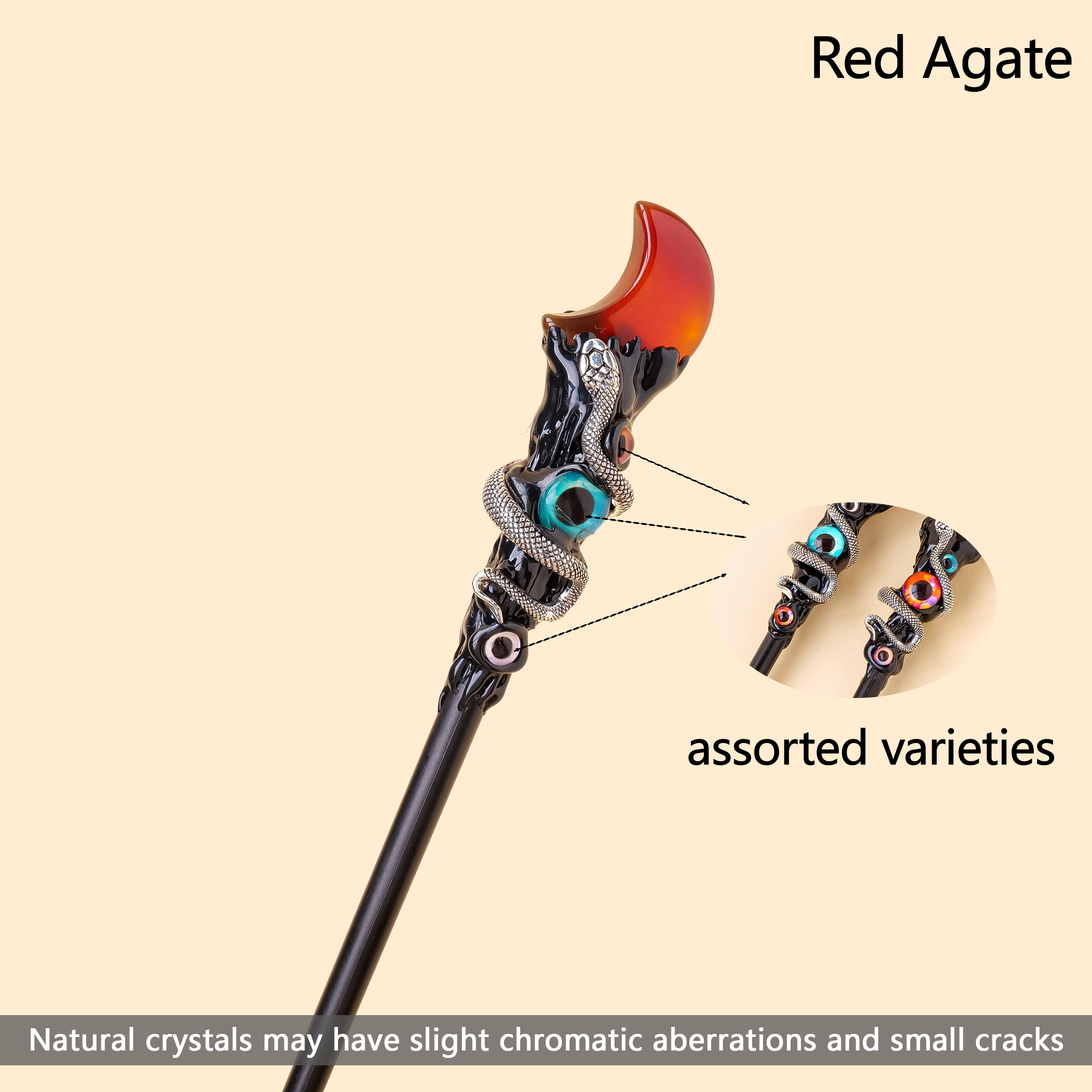 Lune en agate rouge