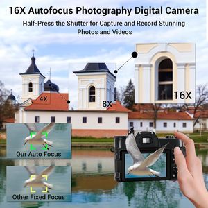 4K 48MP Vlogging <strong>Camera</strong> 16X Digital Zoom Auto Focus Photo <strong>Camera</strong> Digital Support 52mm External Wide Angle and Macro Lens - Product Image 3