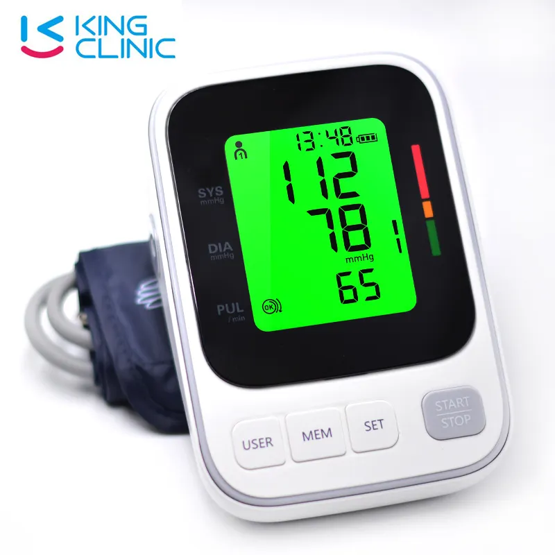 Monitor Digital de presión arterial para el hogar, esfigmomanómetro de dientes azul sin mercurio