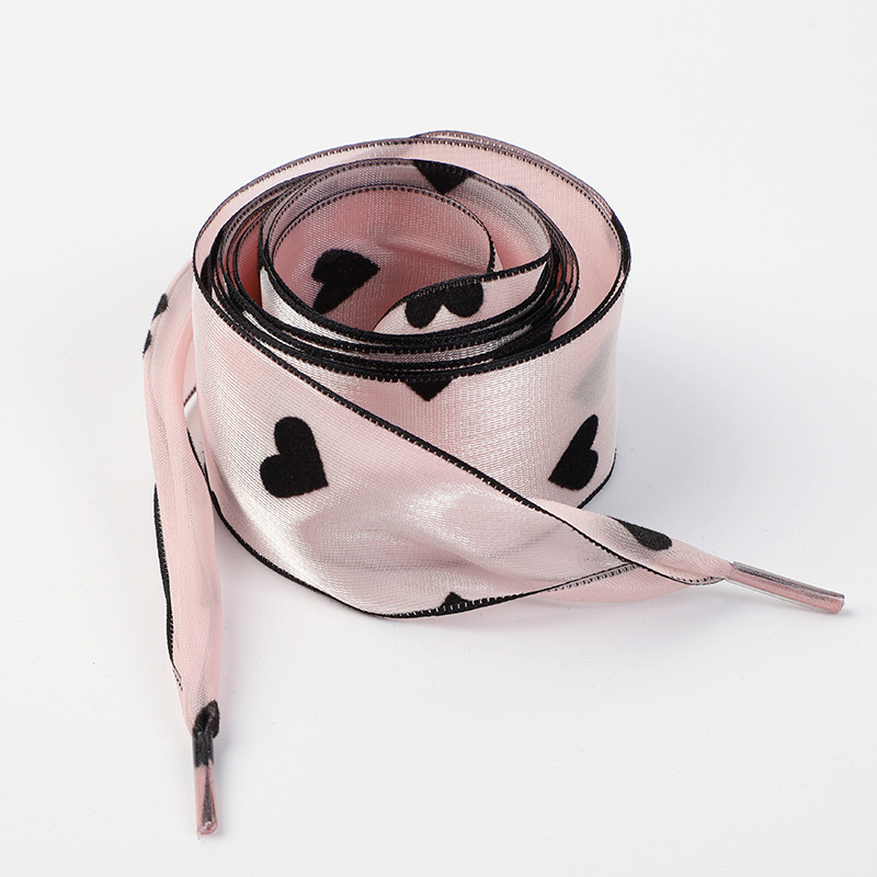 Light pink love silk shoelaces