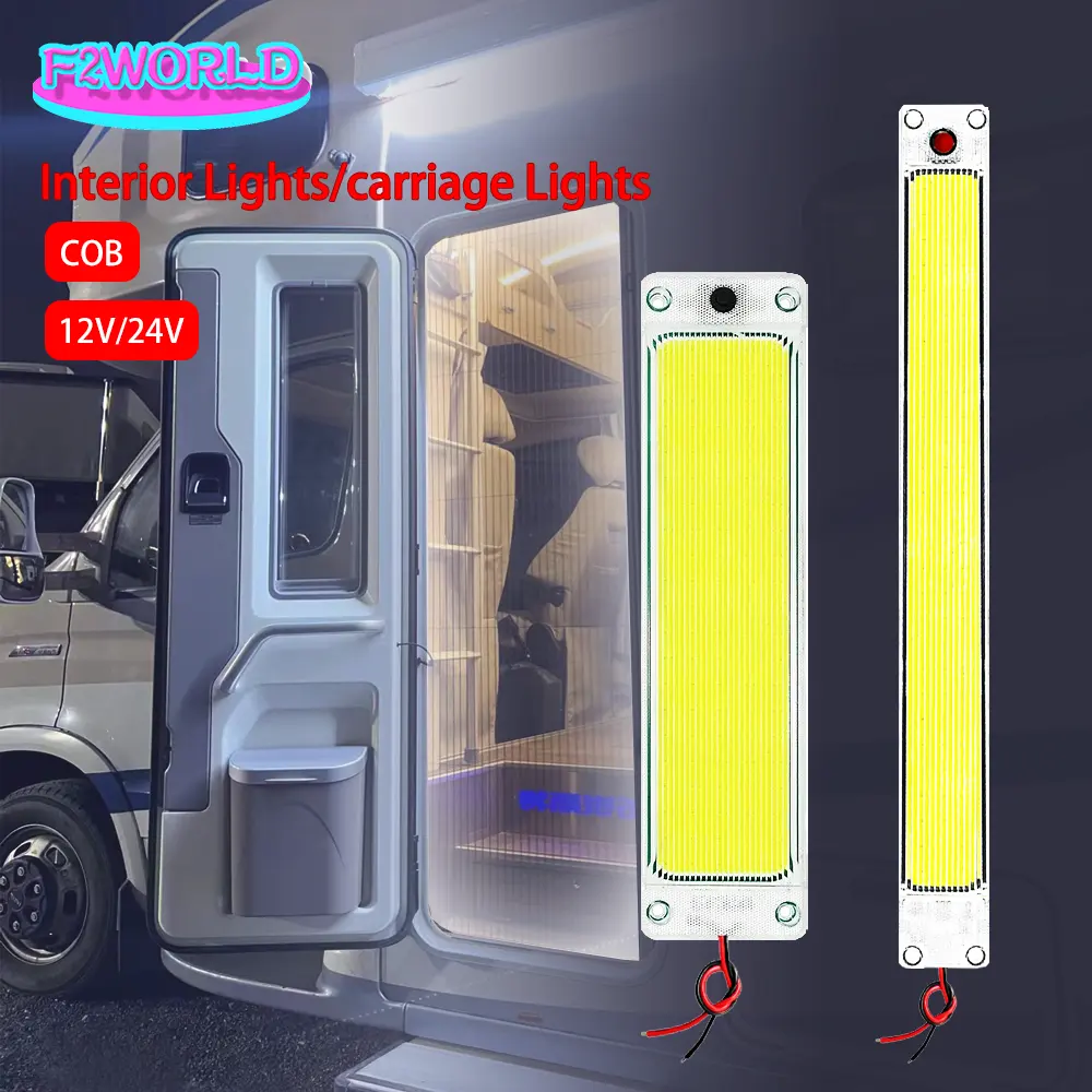 LED kubah mobil Universal, 12-24v 16W COB truk LED Interior dalam ruangan lampu baca Panel bohlam atap lampu kerja perahu tahan air