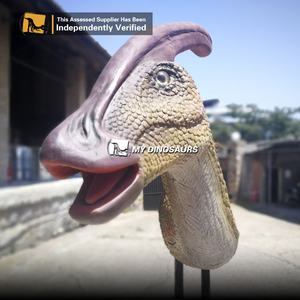 MyDino AD046 tema parkı yaşam boyutu Animatronic Parasaurolophus kafa ekran için