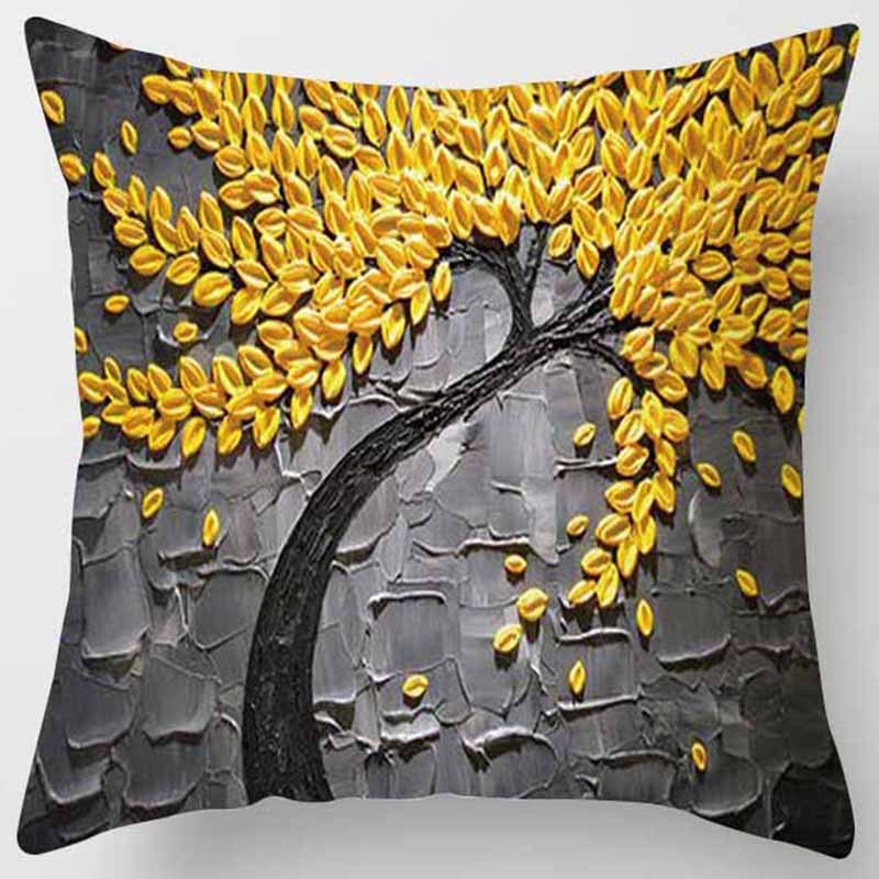 Fond gris avec feuilles dorées