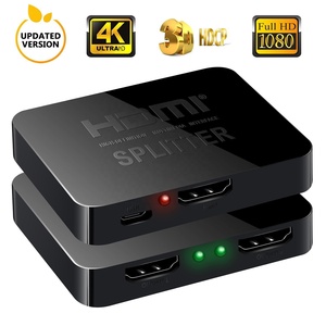 Divisor de Audio y vídeo, 1 entrada, 2 salidas, 4K, HDMI, divisor de Audio y vídeo, 1 en 2 salidas, HDMI, V1.4 para multimonitores