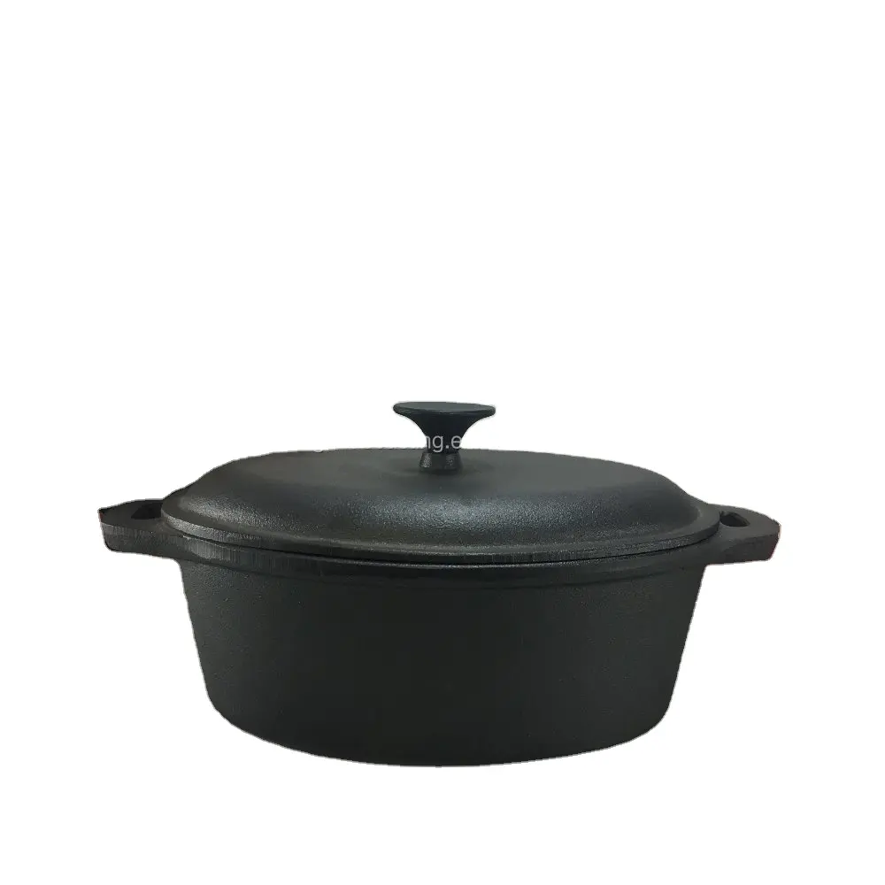 cast iron preseasoned oval casserole/dutch oven