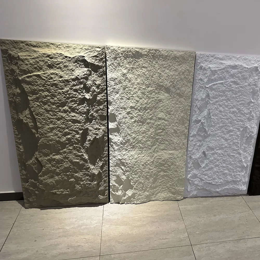 Revestimiento de piedra artificial para pared exterior, revestimiento de piedra de imitación de PU, revestimiento exterior
