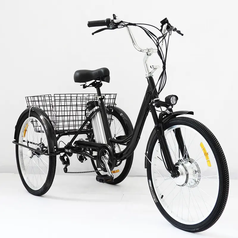 24 inç elektrikli kargo bisikleti yağ lastik motosiklet 20 inç elektrikli üç teker bisikletler e Biske ucuz yetişkin trike elektrikli taşıyıcı