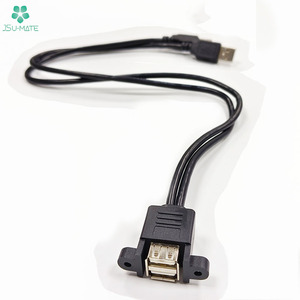 工厂双USB 2.0 a型母面板安装，带螺钉至双USB A公分离器数据扩展电源线 - Product Image 6