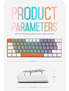 Free Wolf T60 Mechanical Keyboard Color Matching Customized <strong>Notebook</strong> Office <strong>Computer</strong> 62 Keys Russian Luminous Game Keyboard - Product Image 5