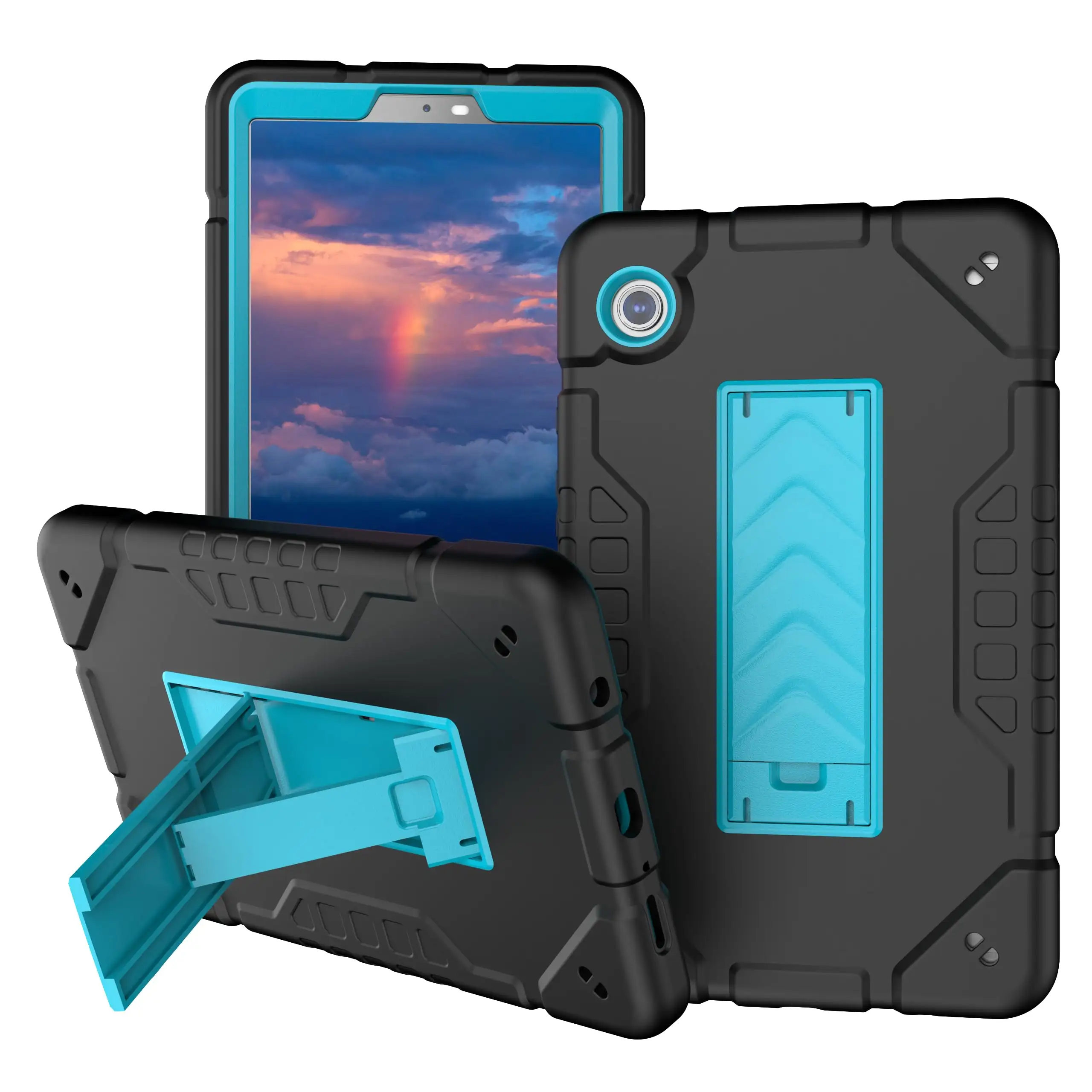 Mit Kickstand Anti-Fall 2 n 1 stoßfeste Silikon-Tablet-Hüllen für Samsung Galaxy Tab A9 8,7 Zoll 2023 Plus