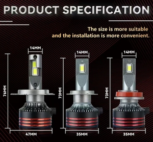 12V M8 PRO oto aksesuarları kiti H11 H7 Led 9006 Canbus 9005 H4 Led farlar 12000LM mavi açık renk alüminyum malzeme 6500K - Product Image 4