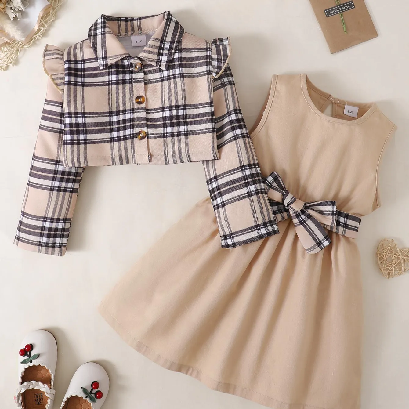 3-4 Years Girl Clothes Autumn Baby Clothes 2Pcs Girl Baby Outfits Long Sleeve Baby Girl Dress