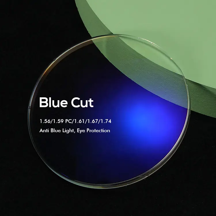 Protección azul 1,56 UV420 lentes de bloqueo azules cortadas en azul lente óptica con revestimiento AR